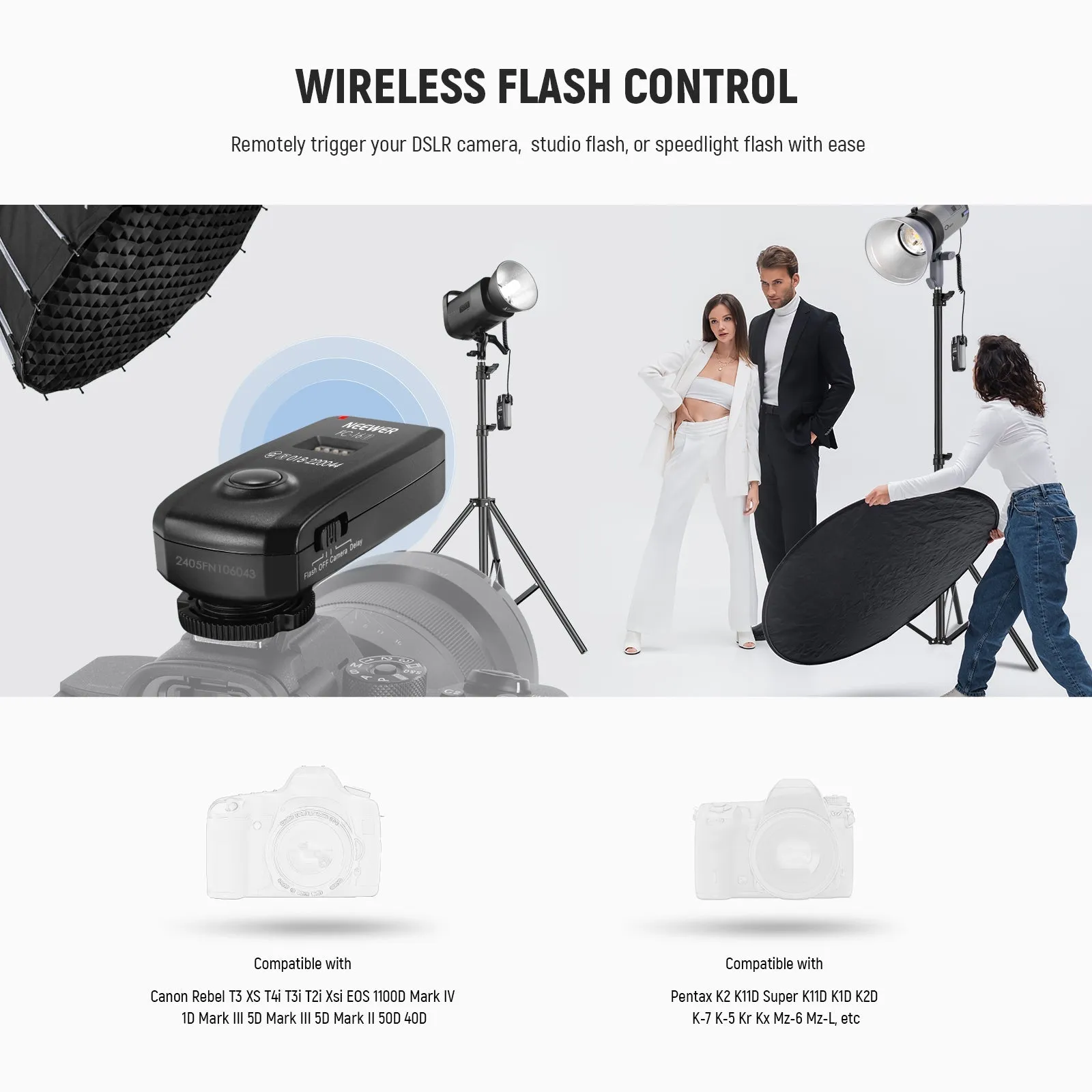 NEEWER FC-16 2.4G Wireless Flash Trigger for Canon Cameras