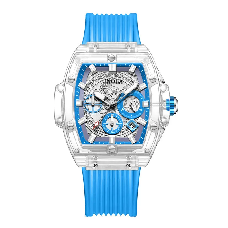 ONOLA Luxury Brand Square Dial Transparent Plastic Watch Men Women S4652212