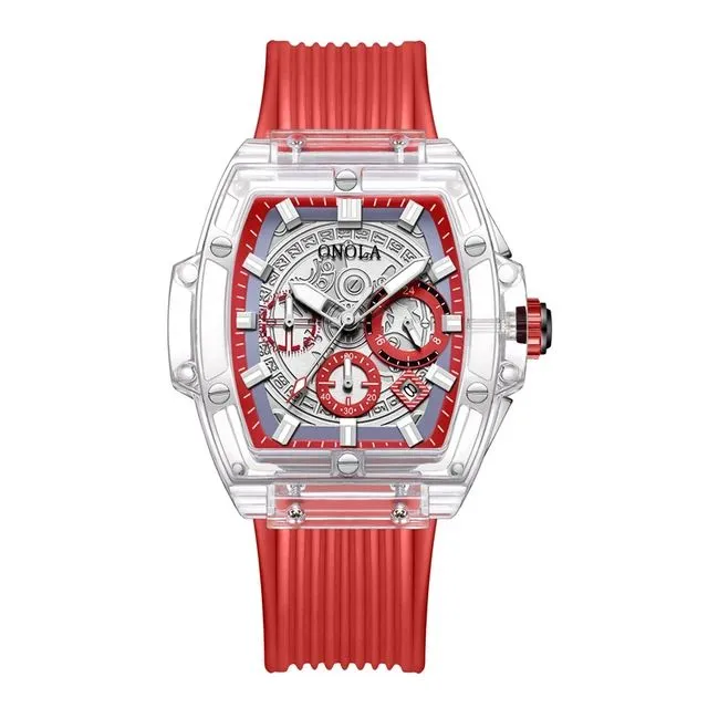 ONOLA Luxury Brand Square Dial Transparent Plastic Watch Men Women S4652212