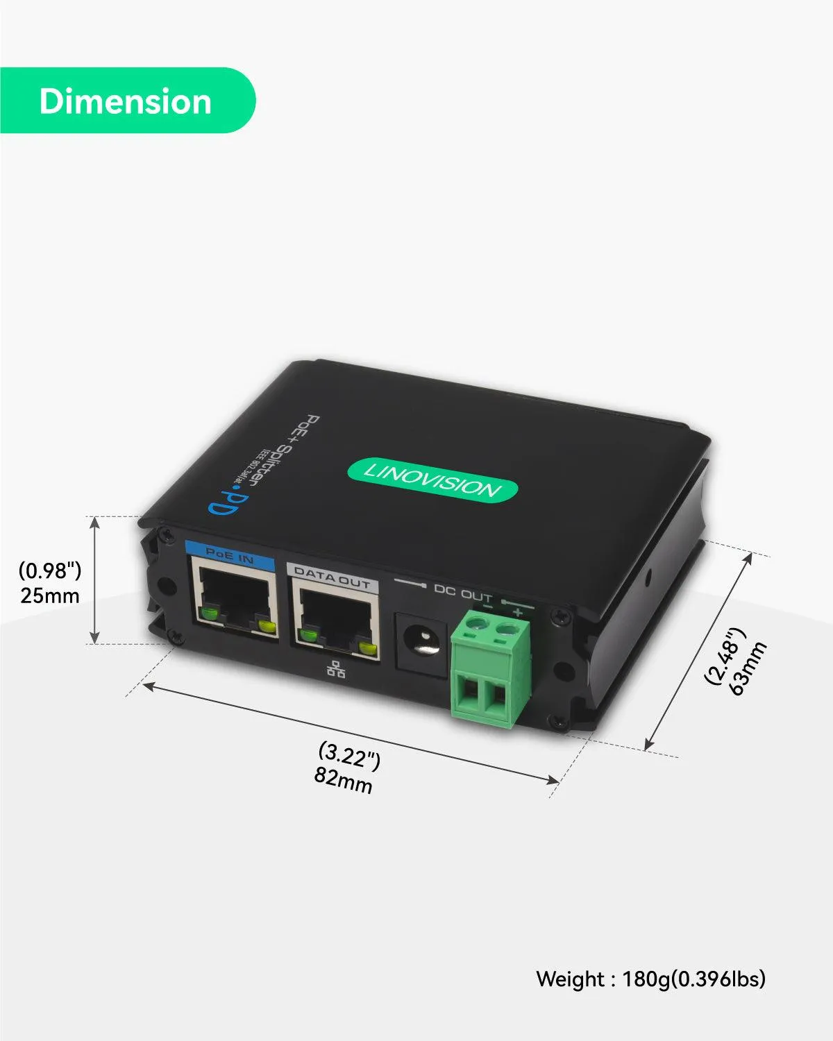 (POE-Splitter1224) Industrial Gigabit POE  Splitter with DC12V/DC24V/POE 24V Output