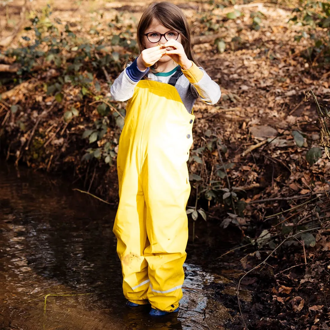 Puddleflex Waterproof Fleece Lined Dungarees Yellow