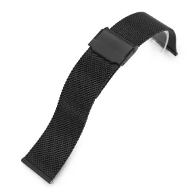 Quick Release Classic Superfine Wire Mesh Band, PVD Black