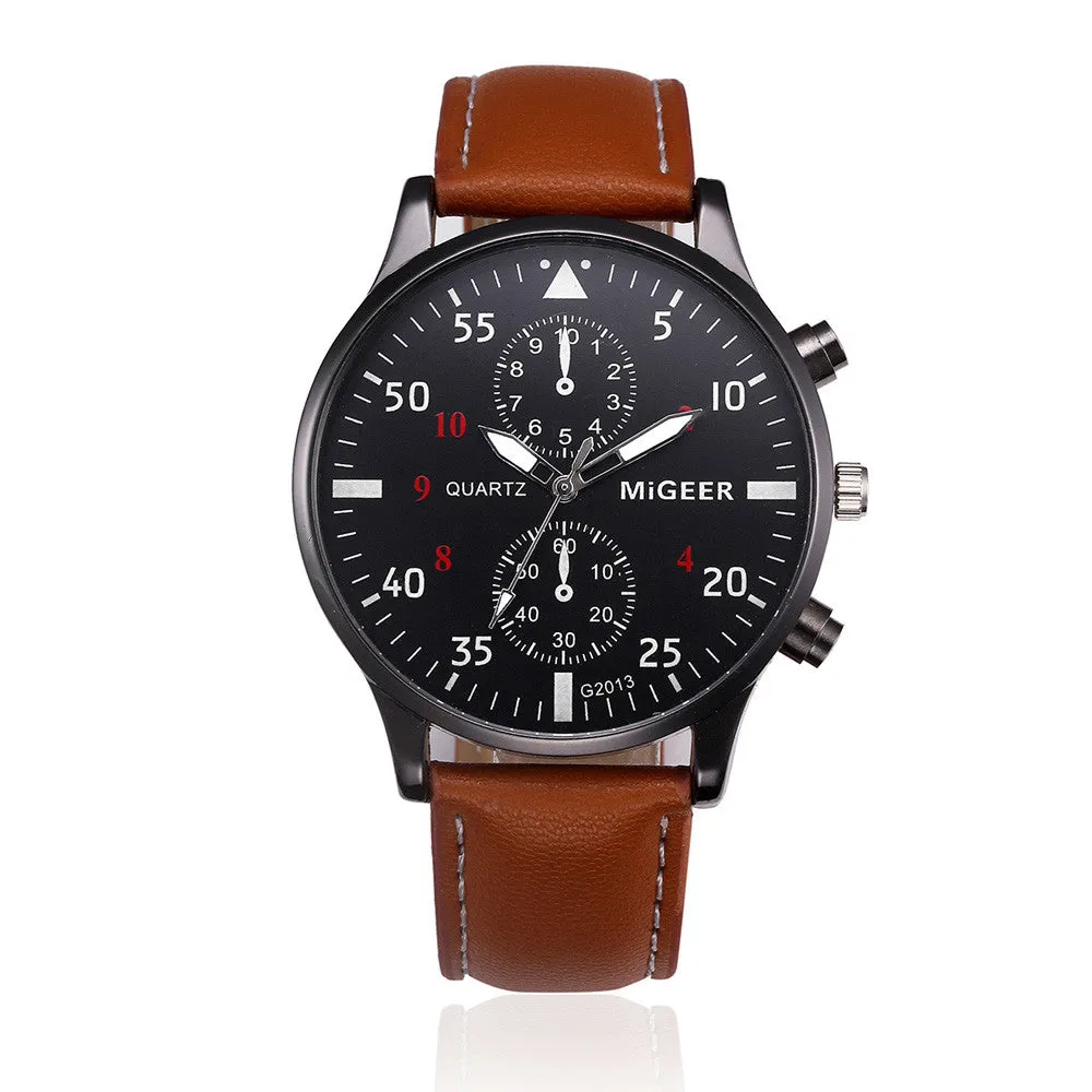 Retro Design Leather Band Men Watches