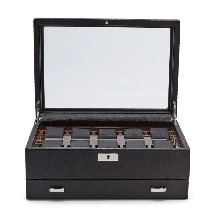 Roadster 10 Piece Watch Box With Drawer