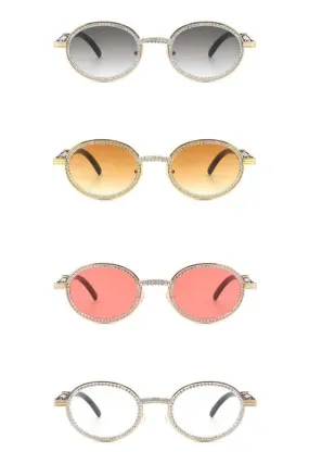 Round Circle Retro Glitter Fashion Sunglasses