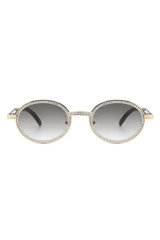 Round Circle Retro Glitter Fashion Sunglasses