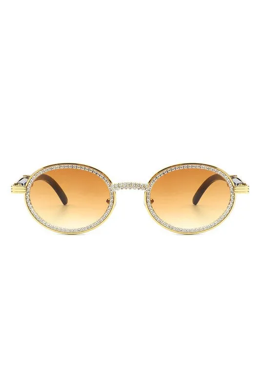 Round Circle Retro Glitter Fashion Sunglasses