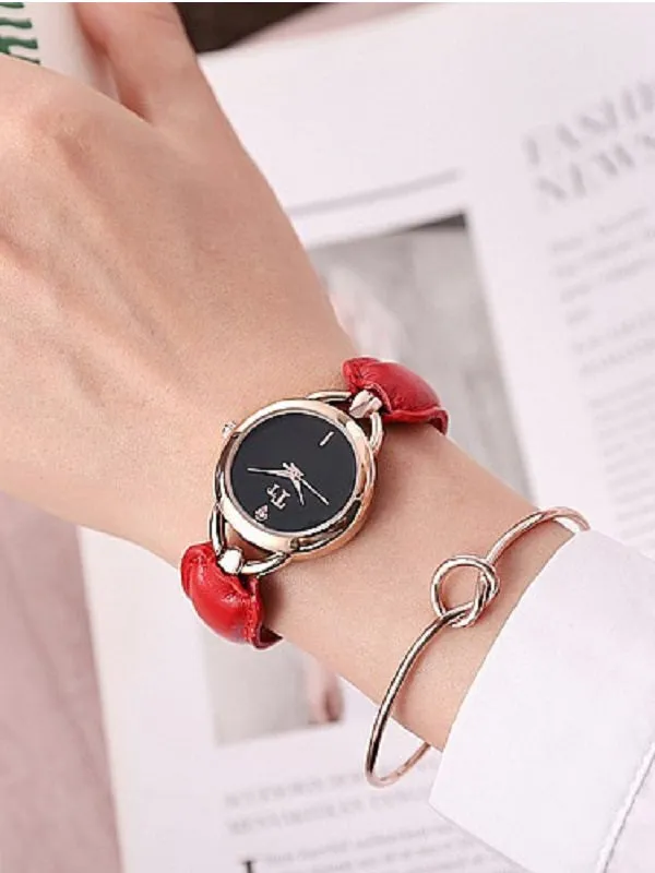 Simple Leather Bracelet Women's Watch