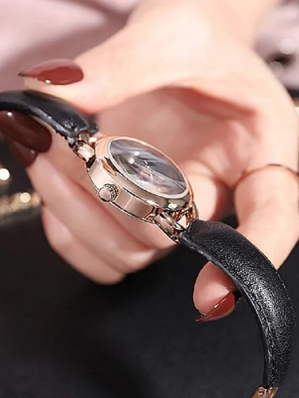 Simple Leather Bracelet Women's Watch