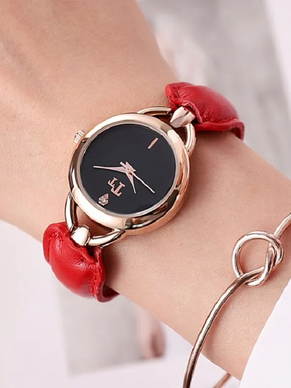 Simple Leather Bracelet Women's Watch