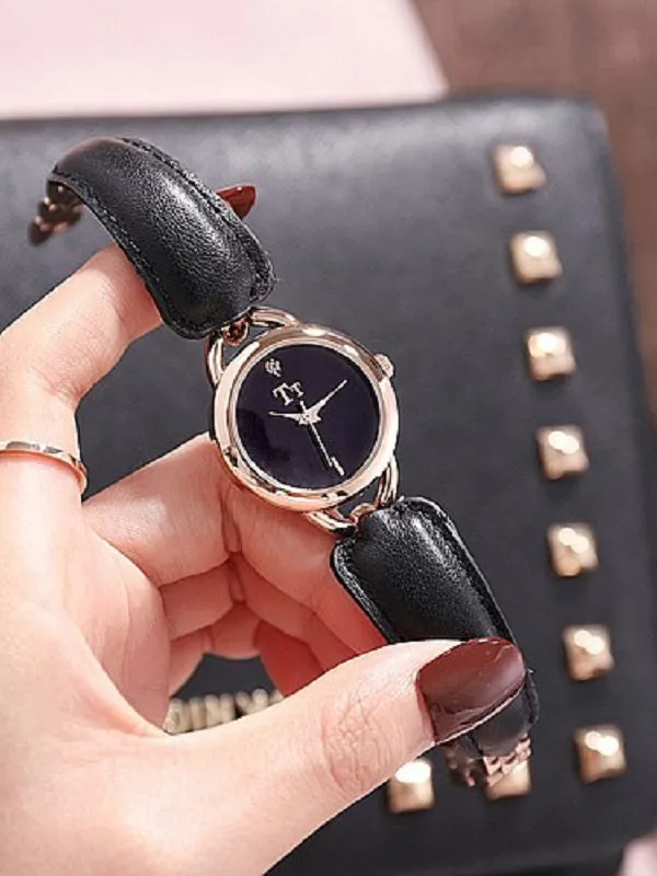 Simple Leather Bracelet Women's Watch