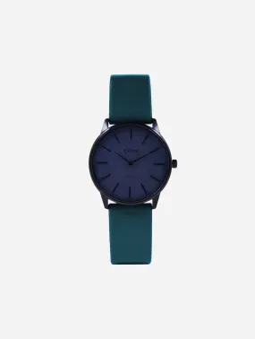 Solar Classic Appleskin Vegan Leather Watch | Black & Gun Metal with Forest Green