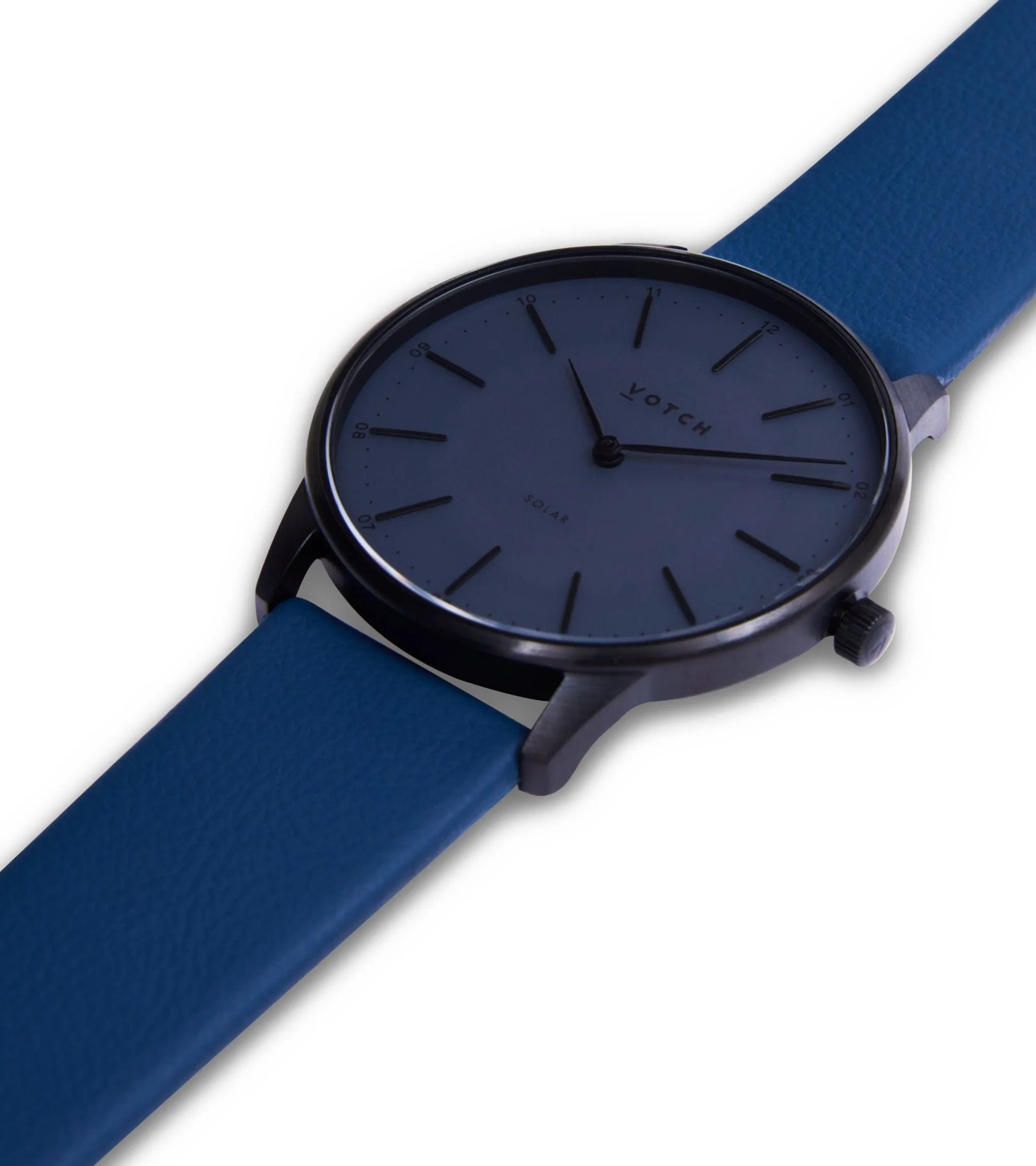 Solar Classic Appleskin Vegan Leather Watch | Black & Gun Metal with Navy