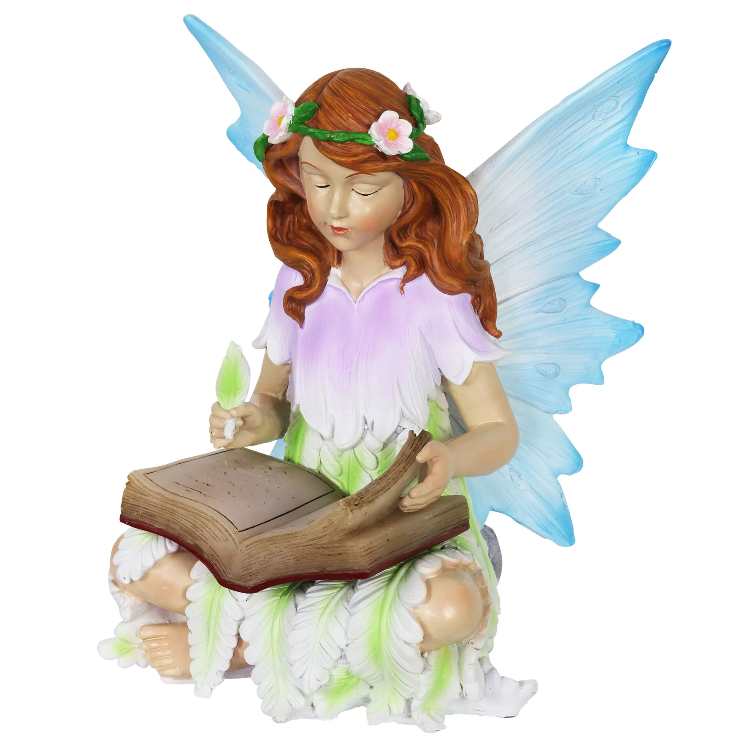 Solar Reading Fairy Statue, 8 Inch