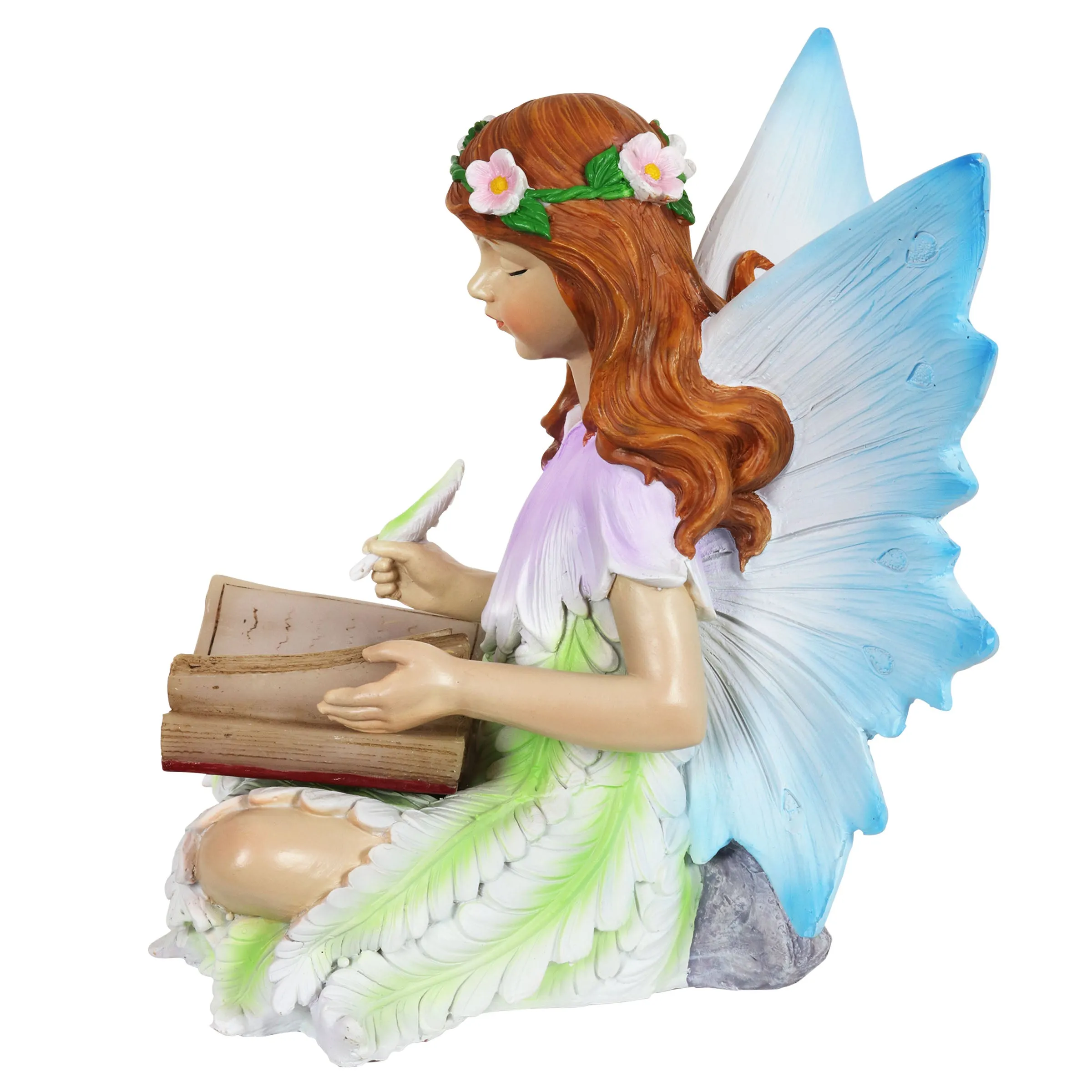 Solar Reading Fairy Statue, 8 Inch