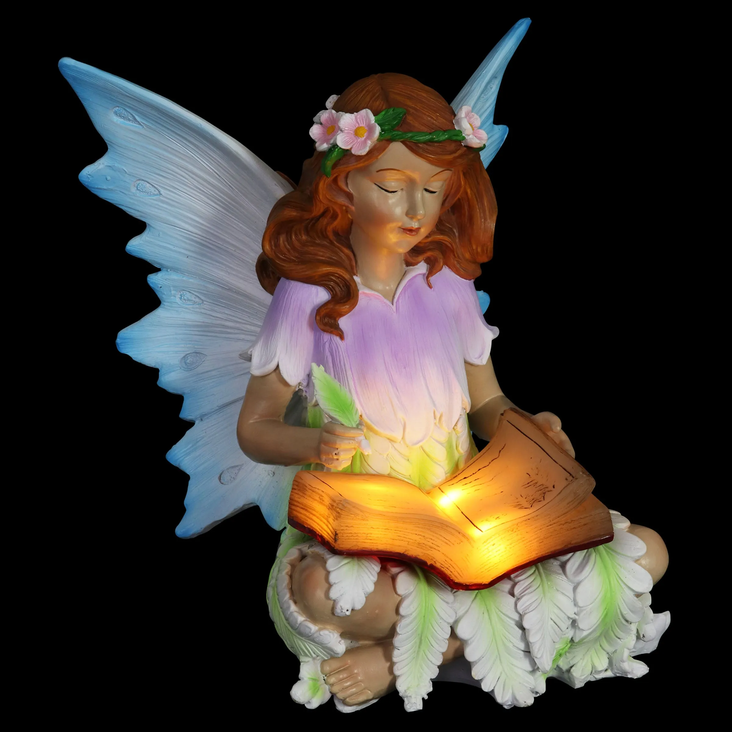 Solar Reading Fairy Statue, 8 Inch