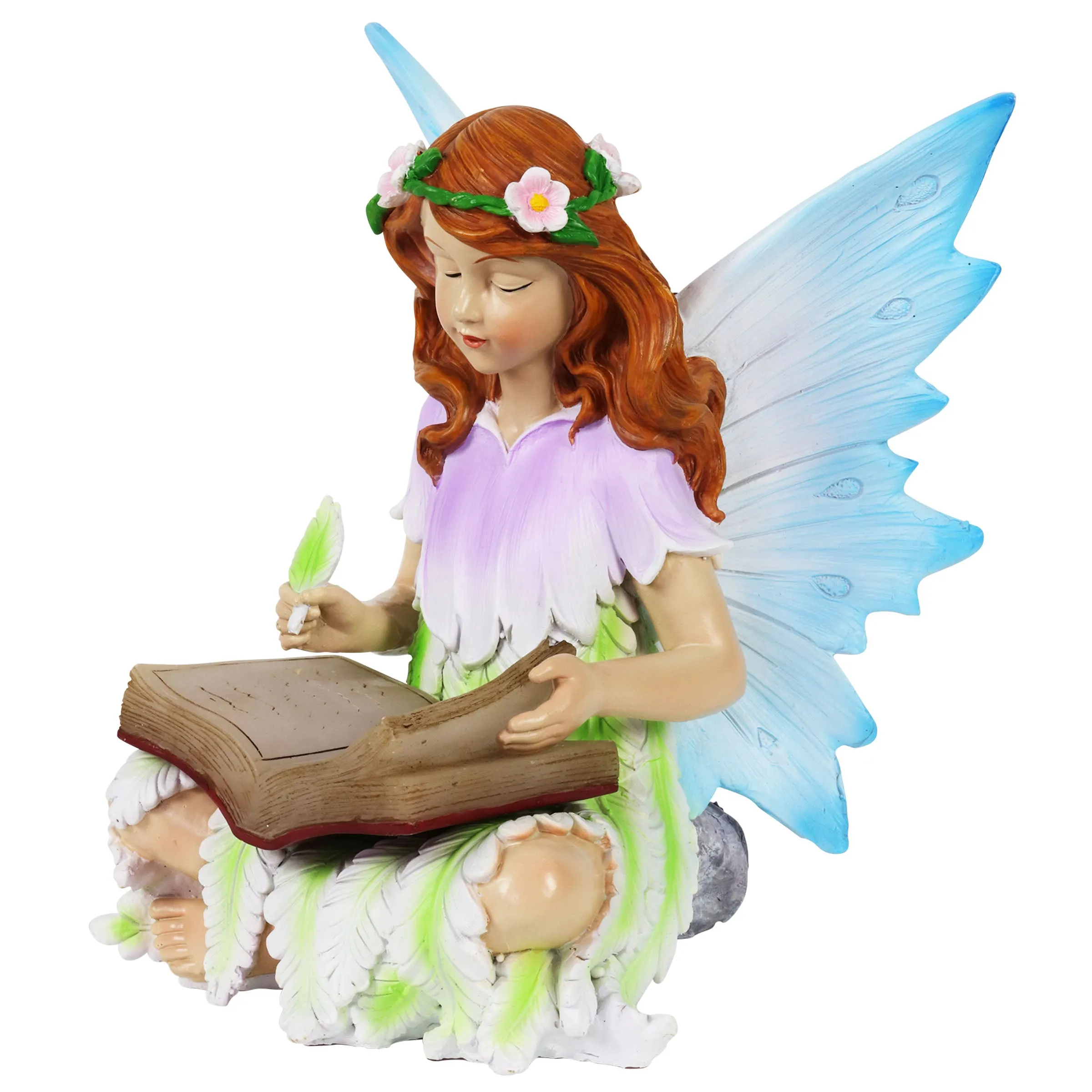 Solar Reading Fairy Statue, 8 Inch