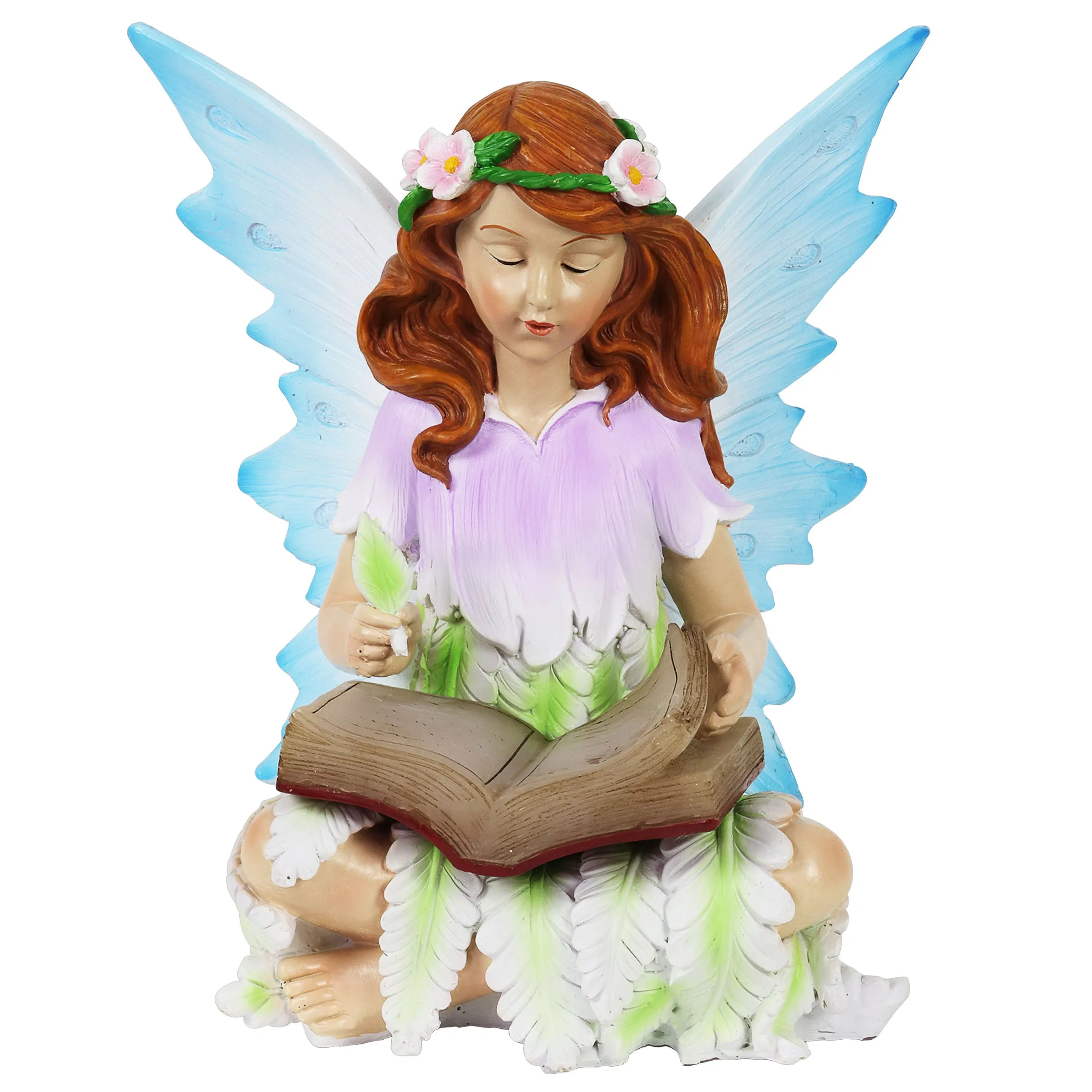 Solar Reading Fairy Statue, 8 Inch