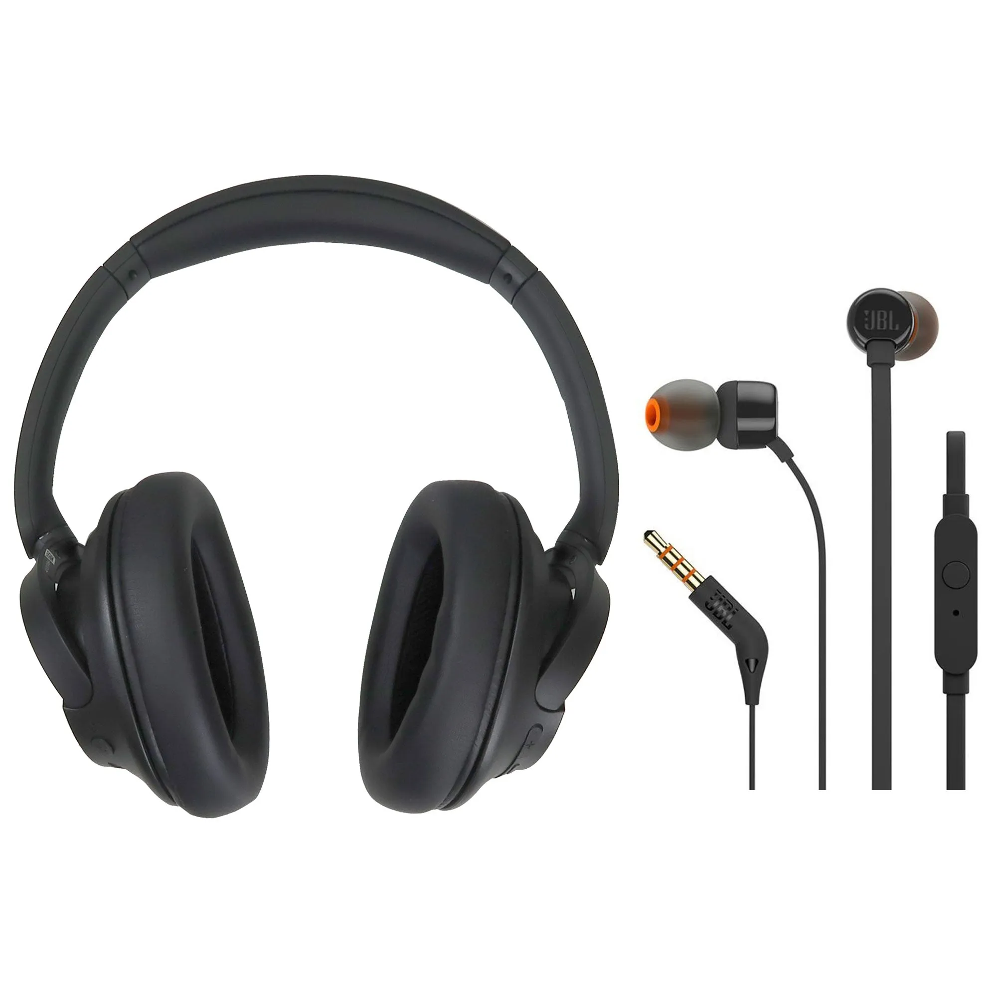 Sony Wireless Over-Ear Noise-Canceling Headphones WH-CH720N (Black) with JBL T110 in Ear Headphones