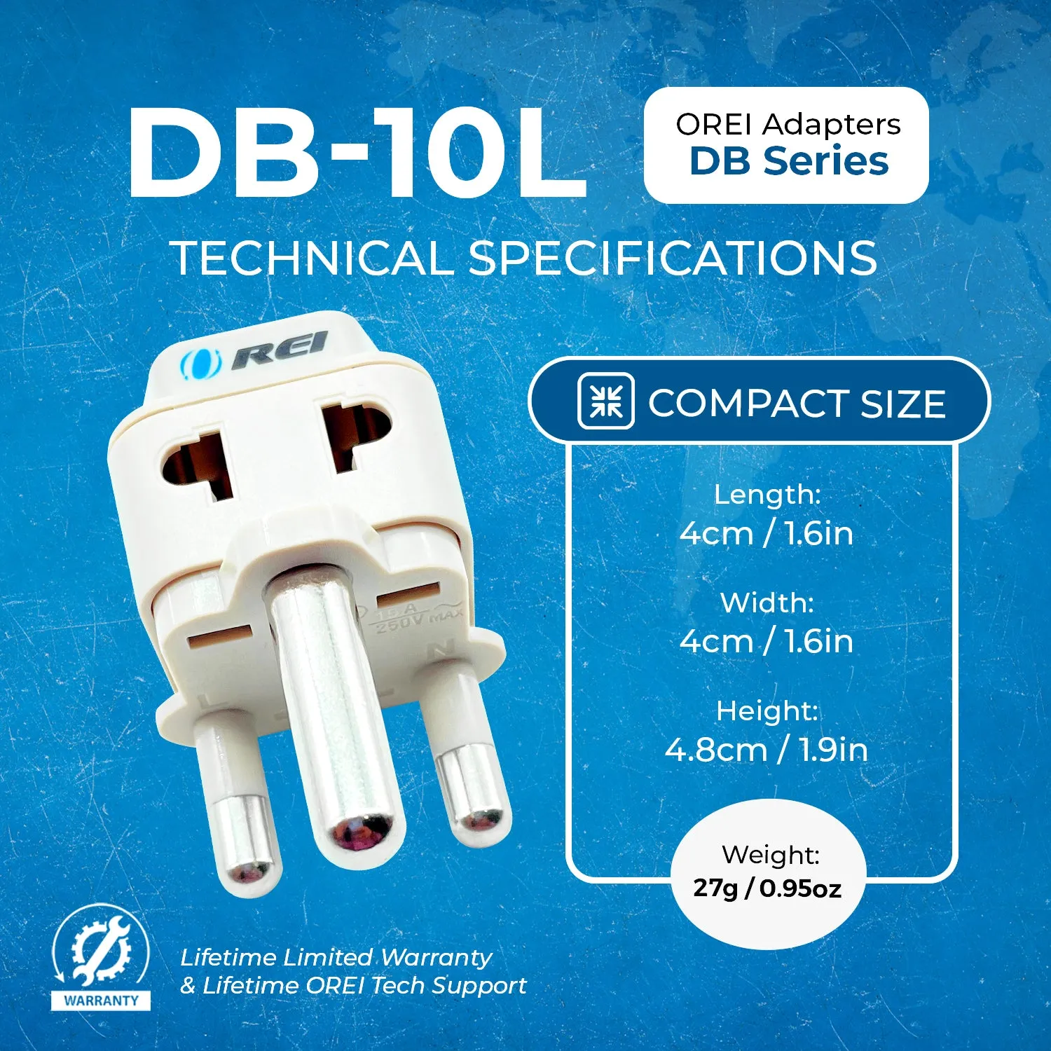 South Africa, Botswana Travel Adapter - 2 in 1 - Type M - Compact Design (DB-10L)