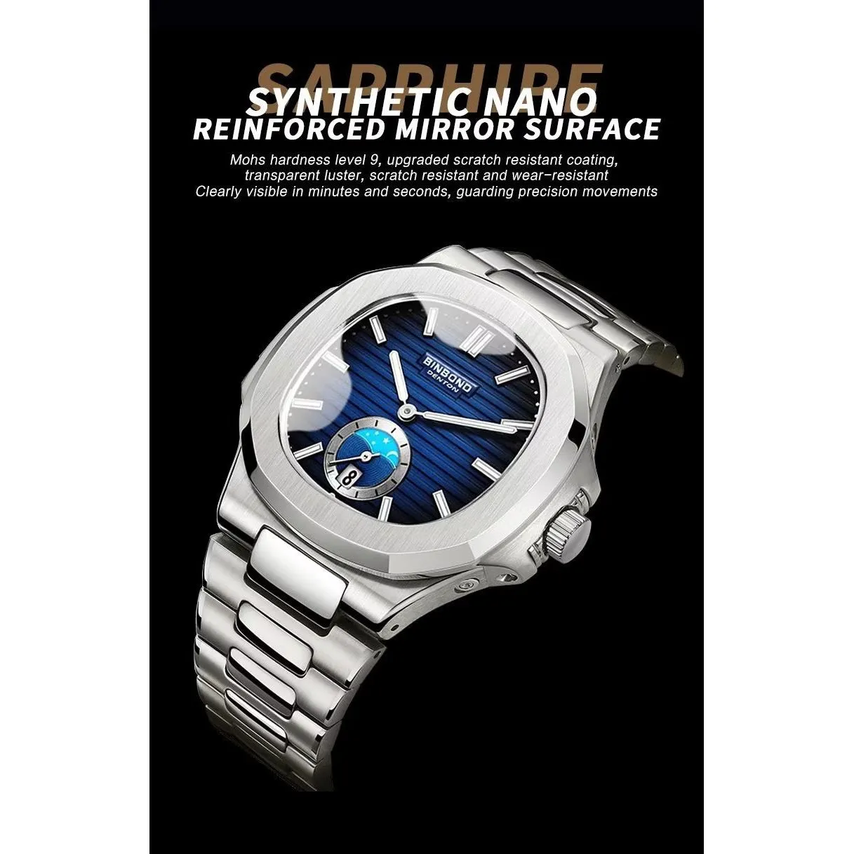 SteelLux Precision Calendar Quartz Sporty Waterproof Watch