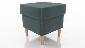 STOOL OSLO WITH STORAGE 40X40CM WOODEN LEGS EASY CLEAN FABRIC CHOICE OF 6 COLORS