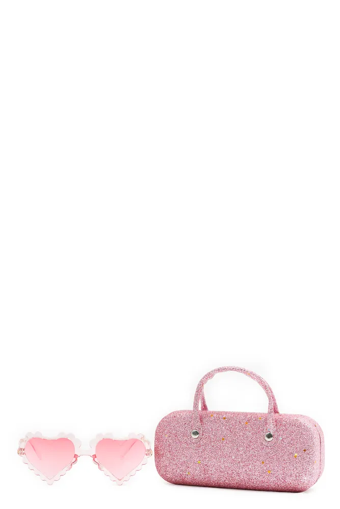 Sunglasses And Case Set Pink