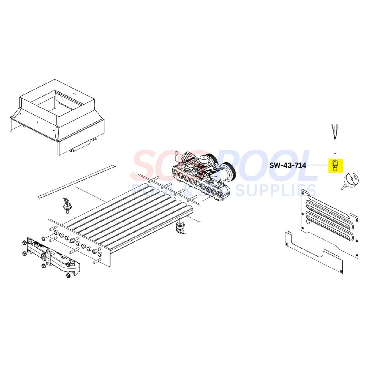 Swimables Digital Electronic Sensor Adapter For Raypak Low Nox Heaters | 006714F | SW-43-714