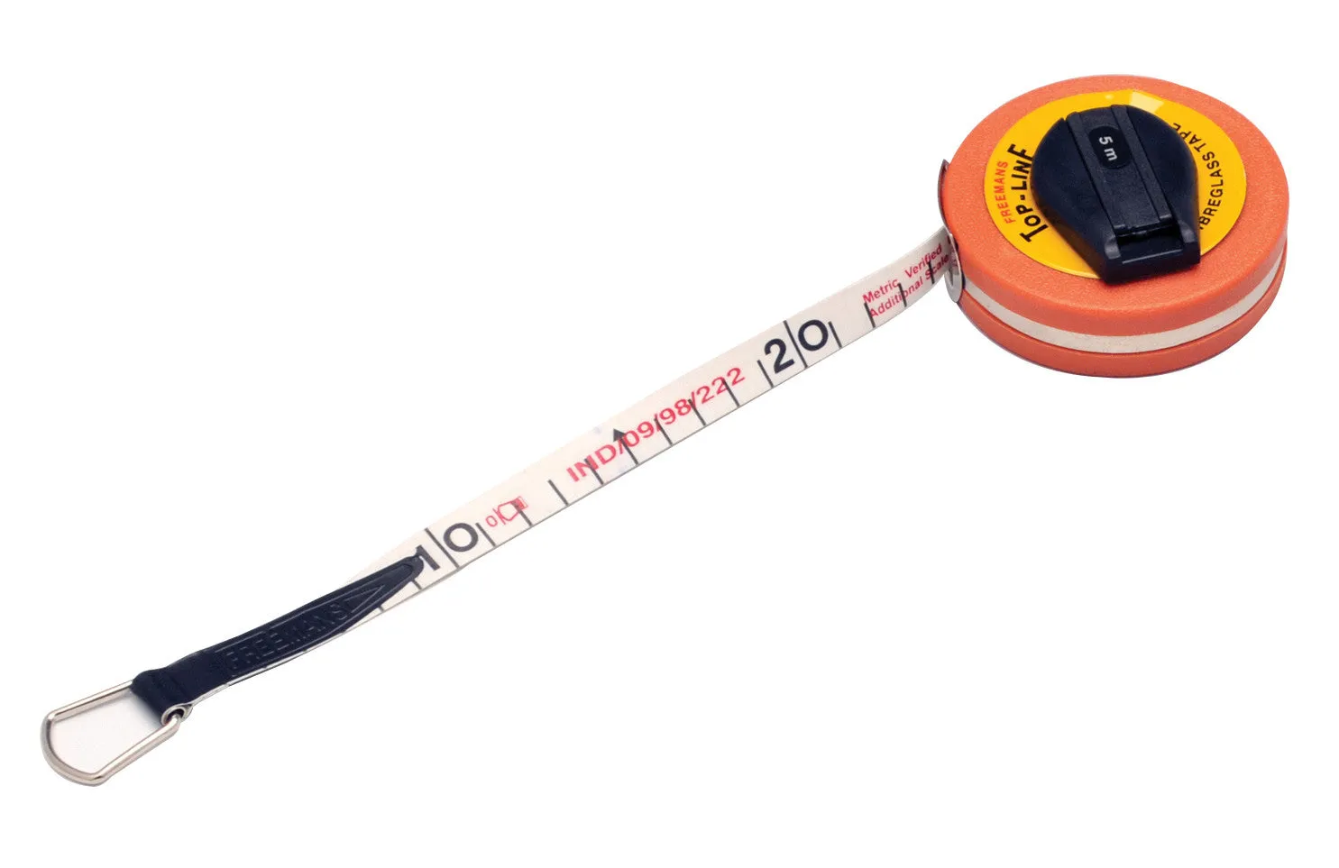 Tape Measure, 5 Meters - Fiberglass, PVC Covering - Winding Handle - Eisco Labs