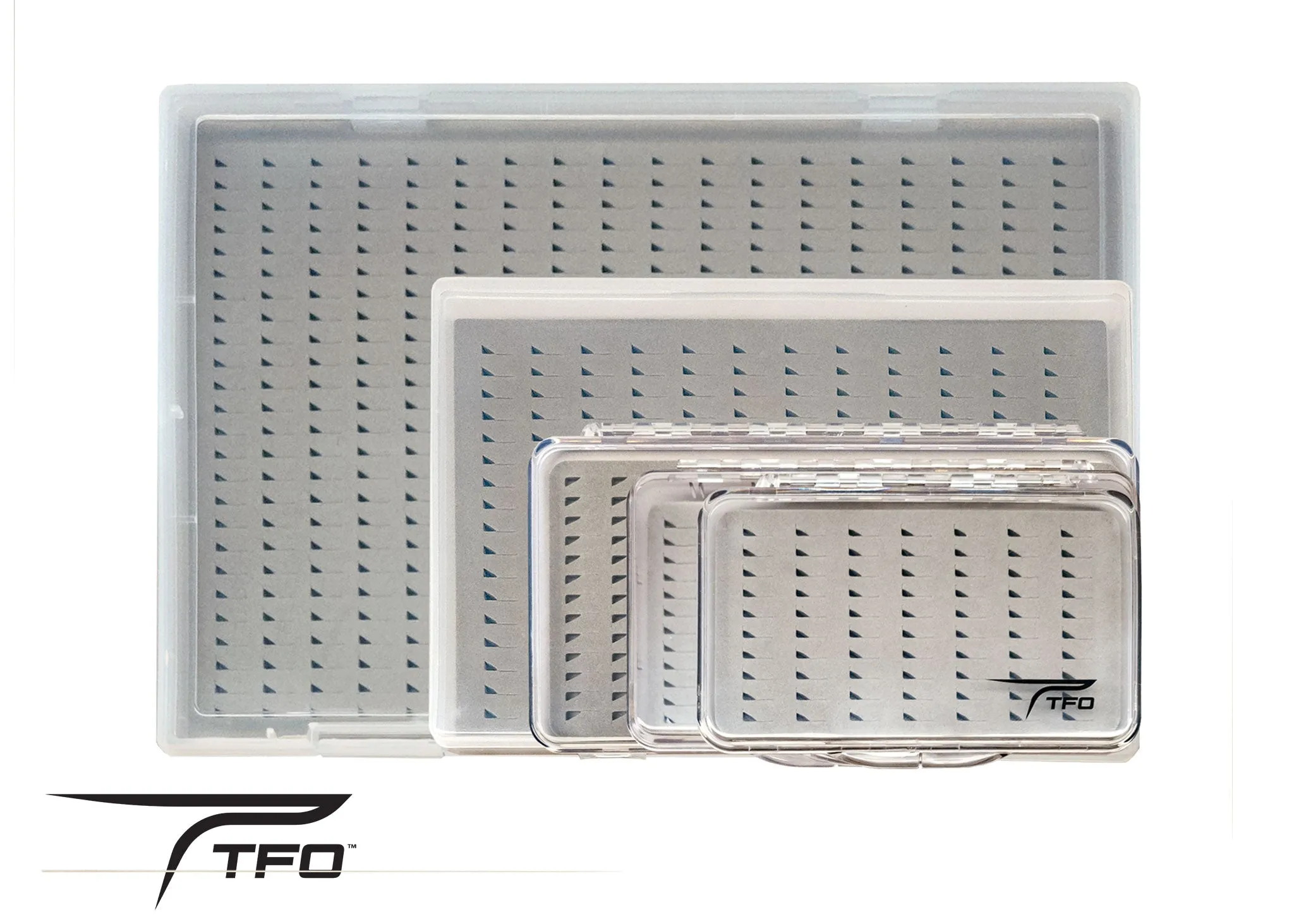 TFO Clear Fly Box With Slit Foam Large 2 Holds 204 Flies