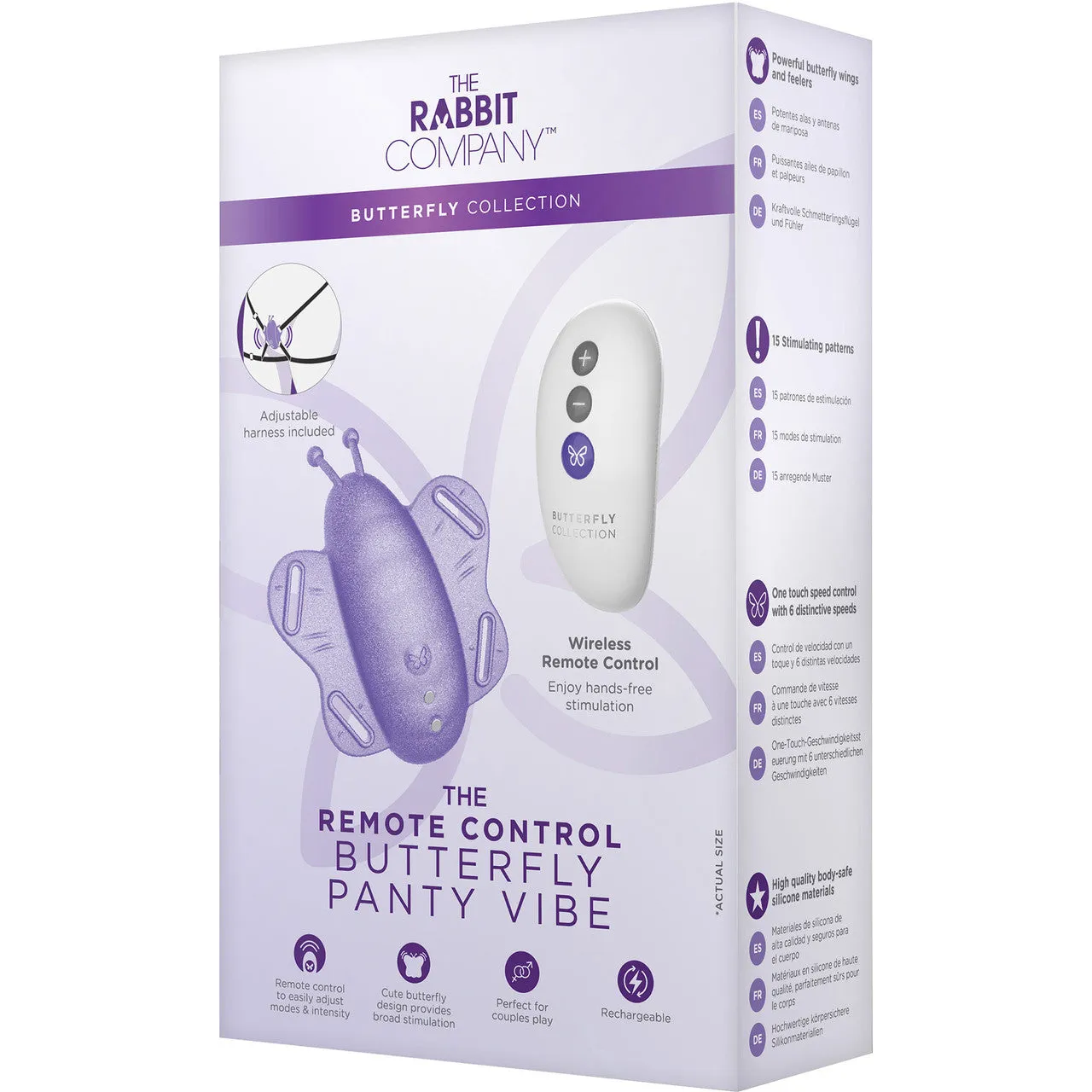 The Remote Control Butterfly Silicone Rechargeable Panty Vibe By The Rabbit Company - Purple