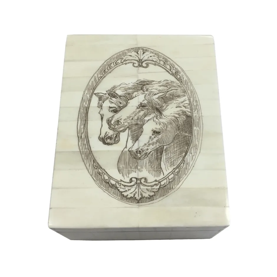 Three Horse Head Engraved Box