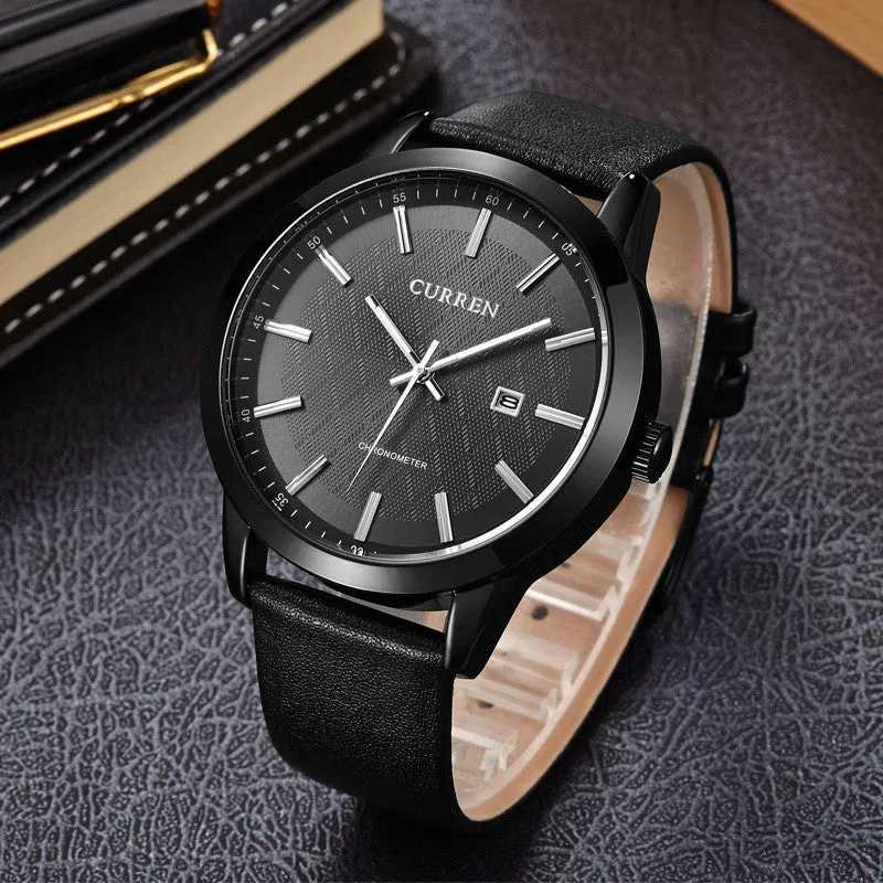 Top Luxury Brand CURREN Original Watches Men Sports Quartz Wrist Watch Black Leather Strap Military Waterproof Men Casual Watch