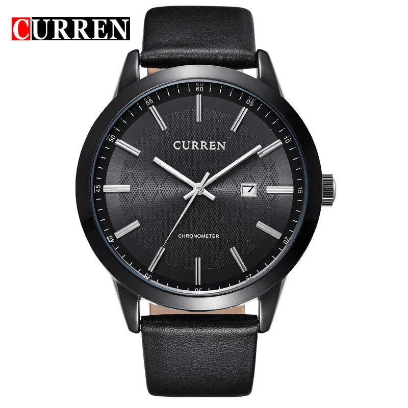 Top Luxury Brand CURREN Original Watches Men Sports Quartz Wrist Watch Black Leather Strap Military Waterproof Men Casual Watch