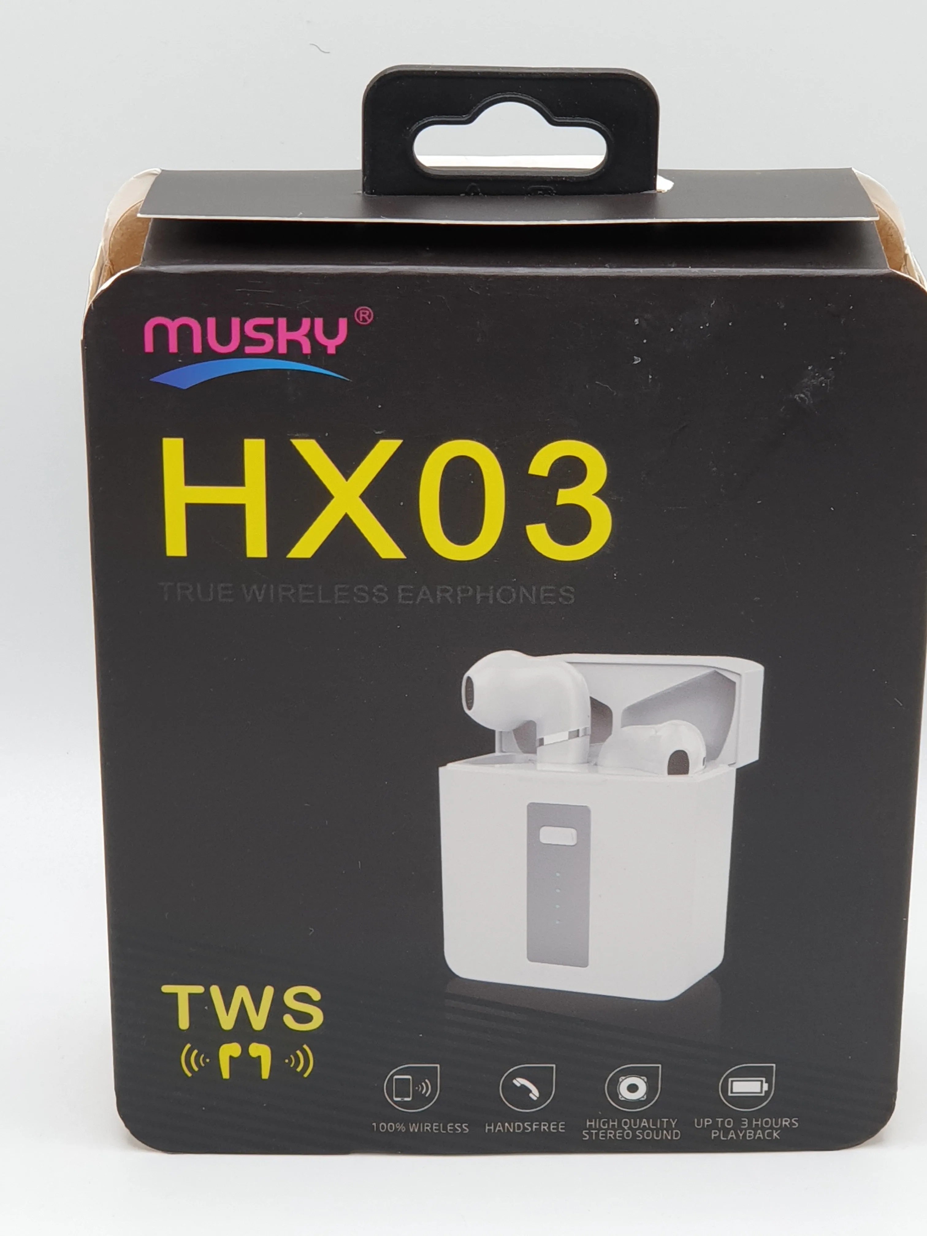 TWS Musky Wireless Earphones Buds Pods Bluetooth Stereo Sound 3Hours Playback Handsfree HX03