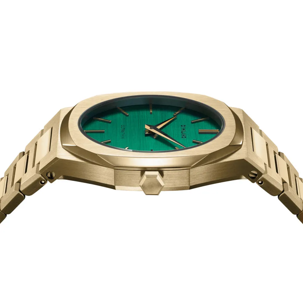 Ultra Thin Women Green Quartz Analog Watch