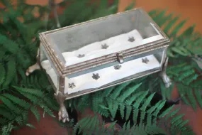 Vintage Claw Feet Platinum Jewelry Box