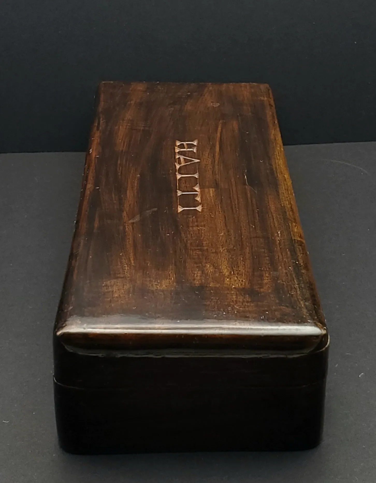 Vintage Hand Carved Wood "Haiti" Keepsake Box