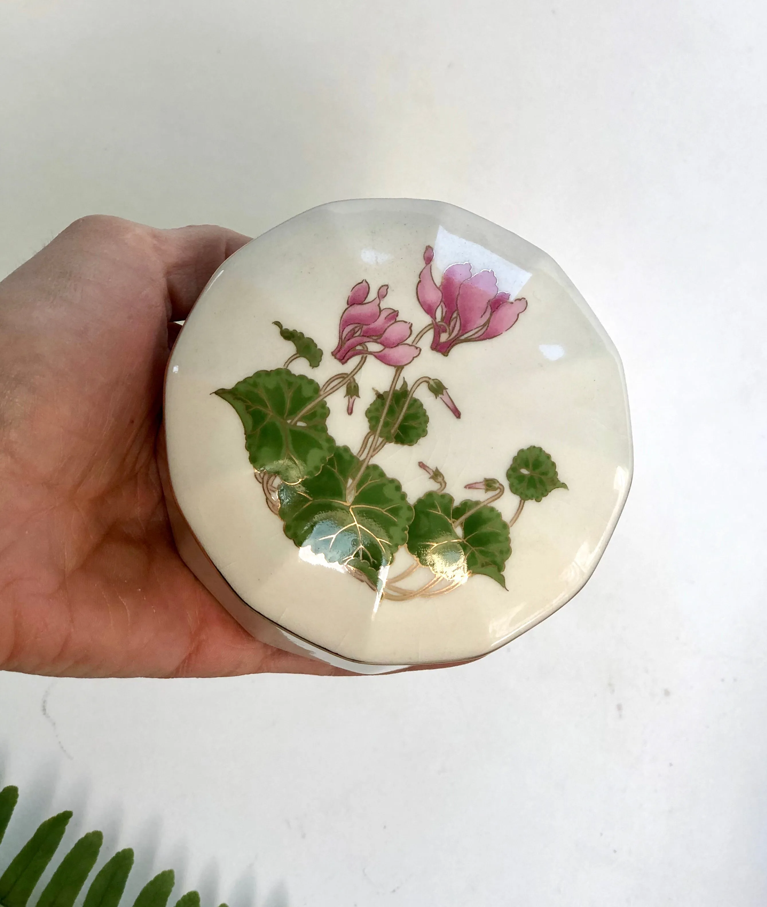 Vintage Otagiri Cyclamen Porcelain Trinket