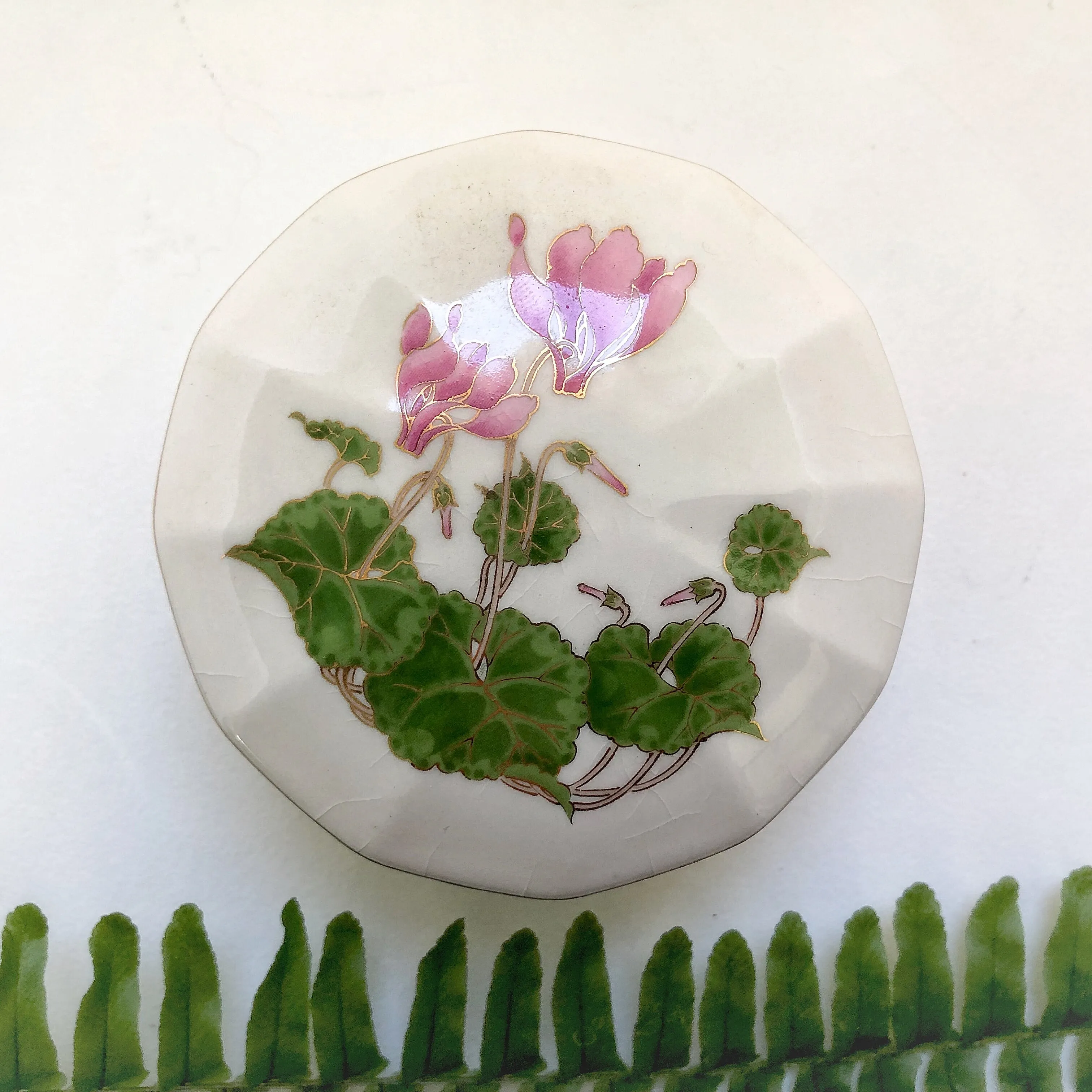 Vintage Otagiri Cyclamen Porcelain Trinket