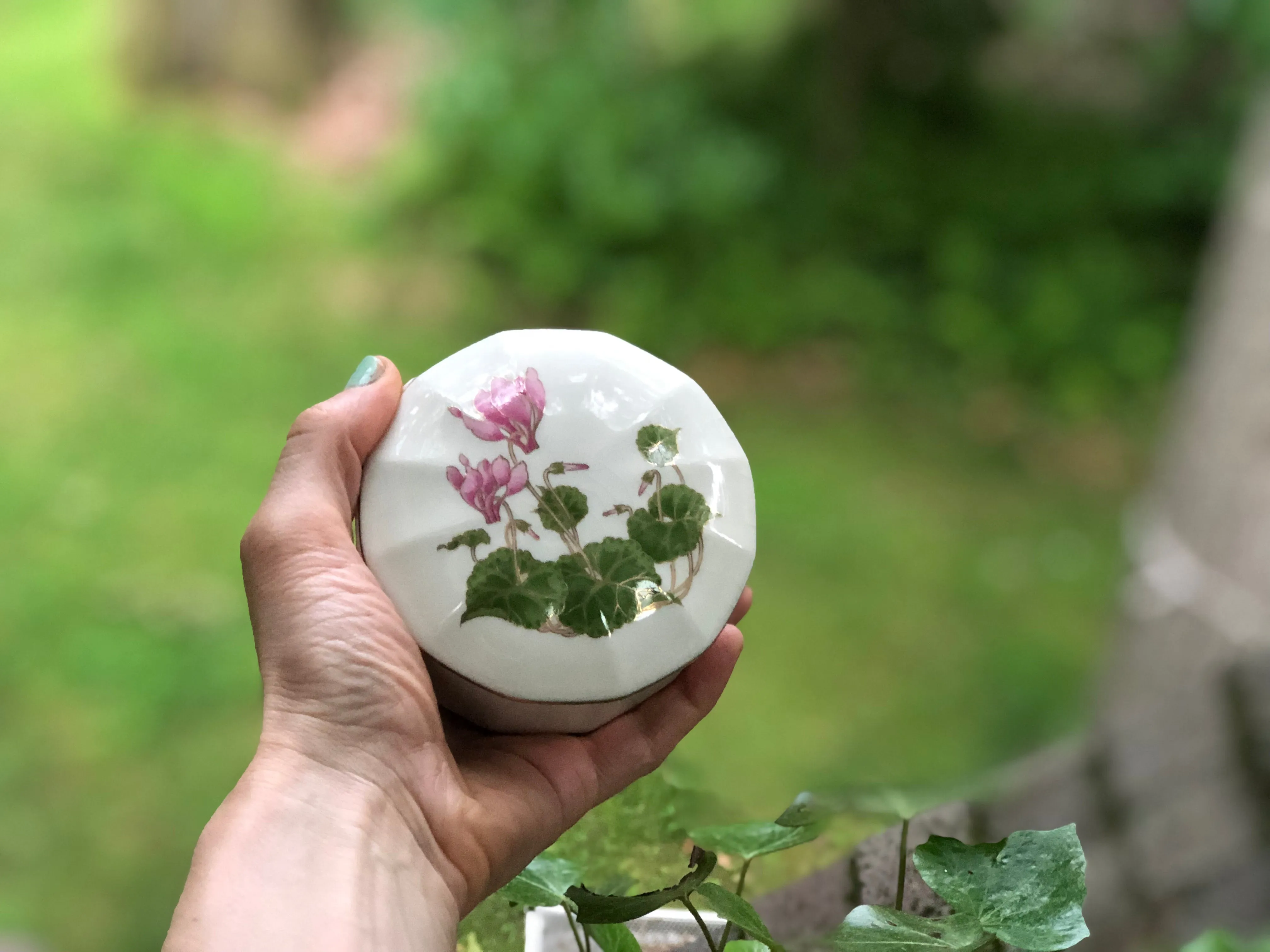 Vintage Otagiri Cyclamen Porcelain Trinket