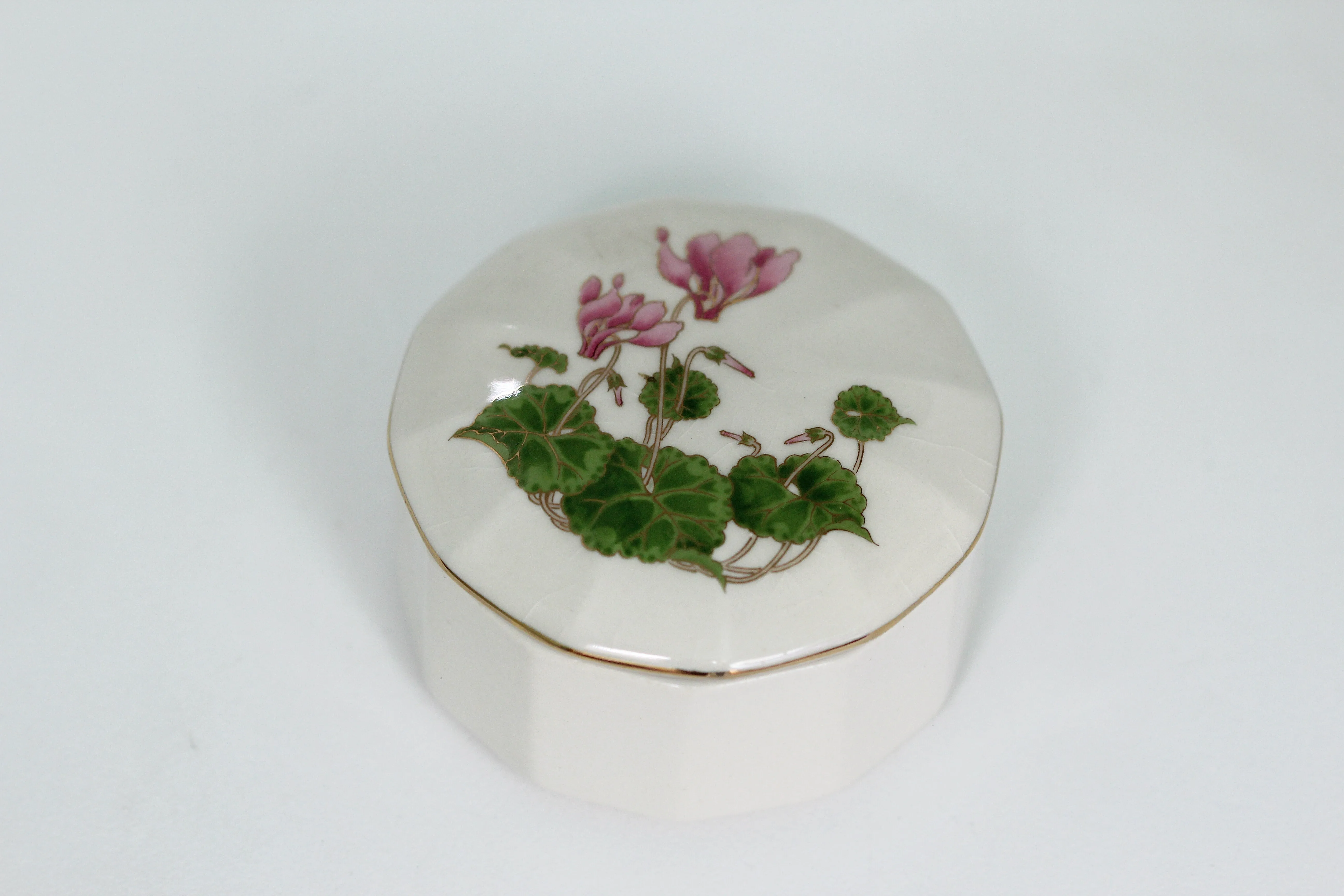 Vintage Otagiri Cyclamen Porcelain Trinket