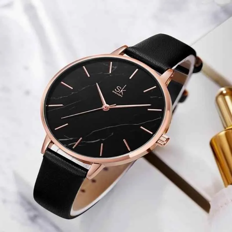 Women's Simple Watches Marble Fashion Leather Quartz #K0137