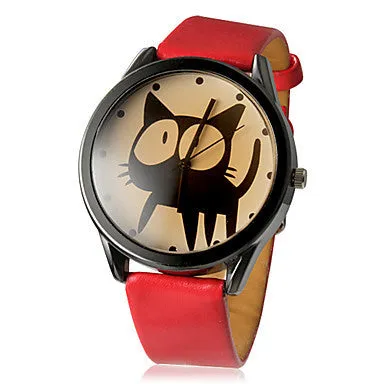 Women's Watch Fashion Kitten Pattern