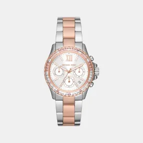 Women's White Stainless Steel Chronograph Watch MK7214